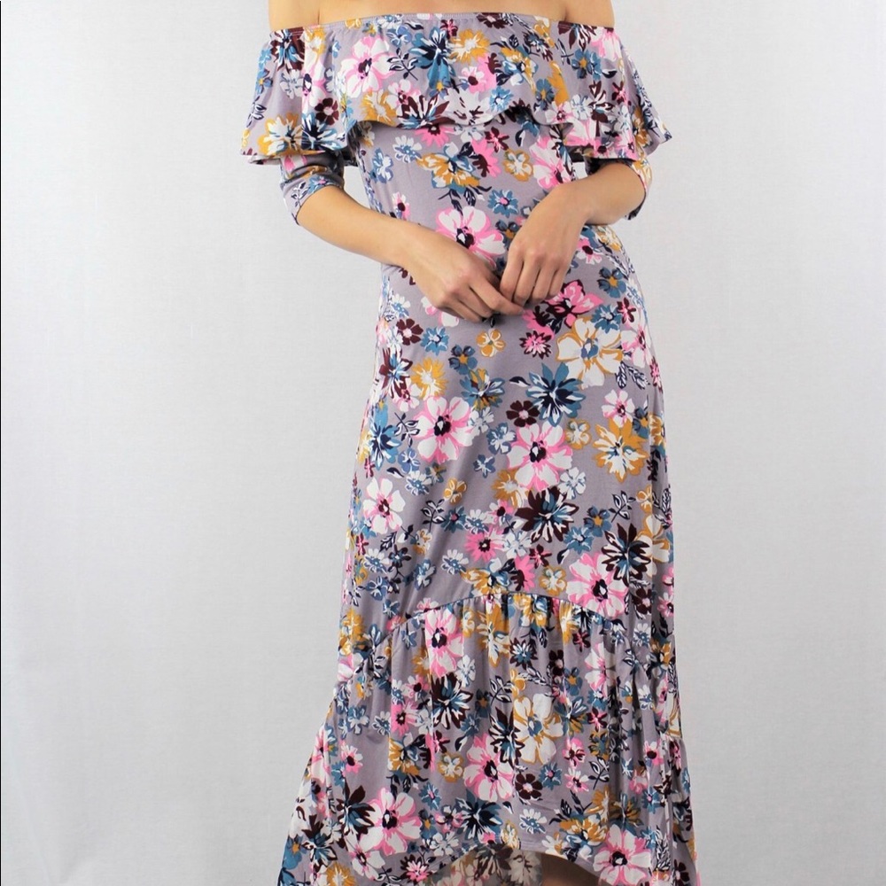 ⬇️🌞 ⚡️last 1⚡️ Off the Shoulder Floral Dress - Picture 2 of 6